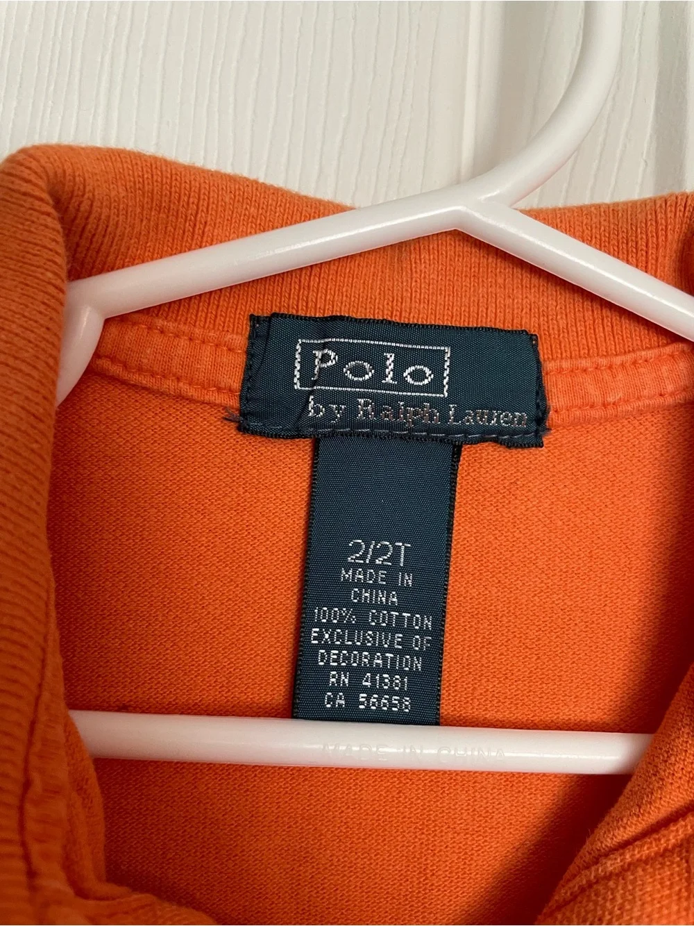 Ralph Lauren Kids size 2T Orange Polo Short Sleeve Shirt with Yellow Pony